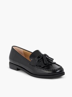 Talbots Women’s LAURA TASSEL LOAFERS - LEATHER Black 7M NEW